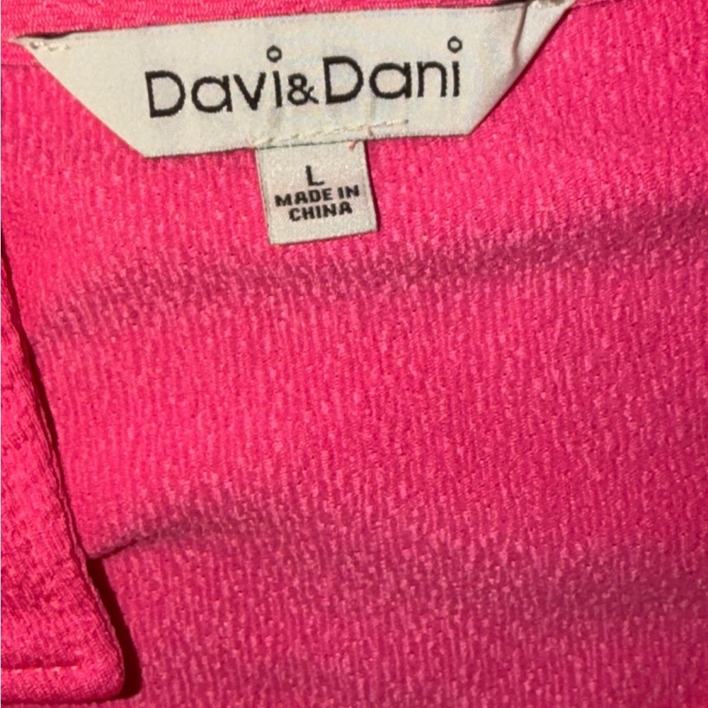 DAVI & DANI Hot Pink Short Sleeve Button-Up Pajama Set - Picture 7 of 7